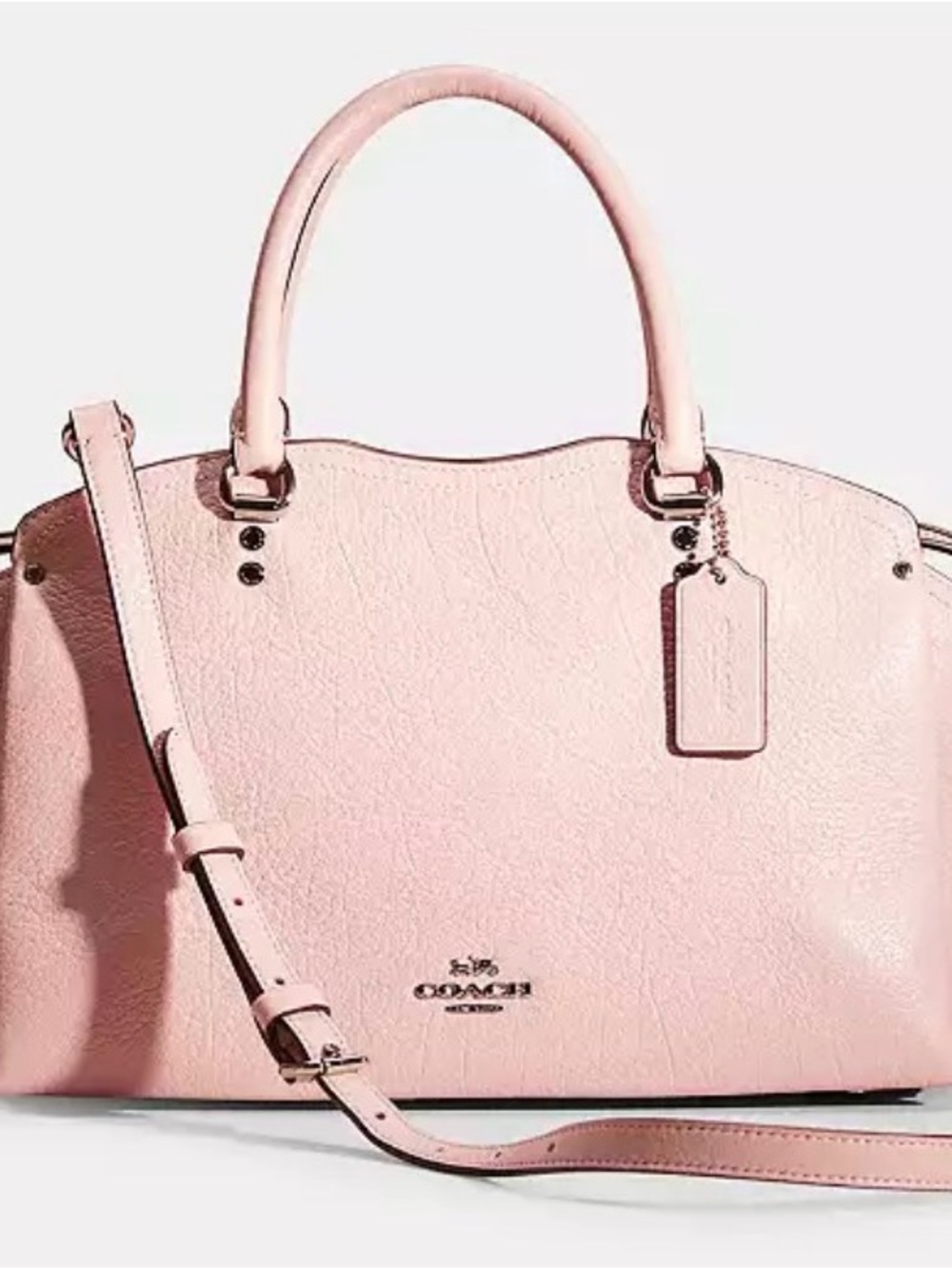 Coach Drew Blossom Pink Leather Satchel with Strap